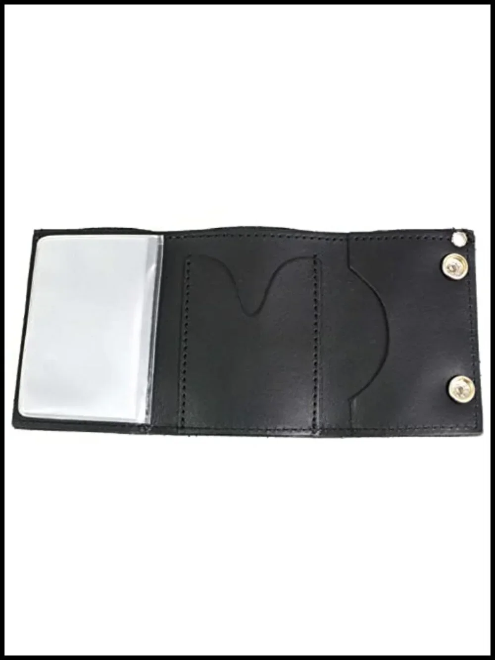 Men's Full-Grain Leather Tri-Fold Biker Wallet with Detachable Chain